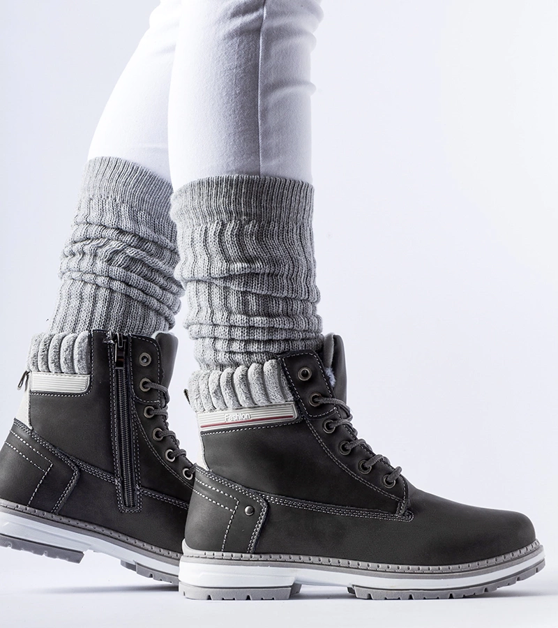 Botine gri căptușite Perillard