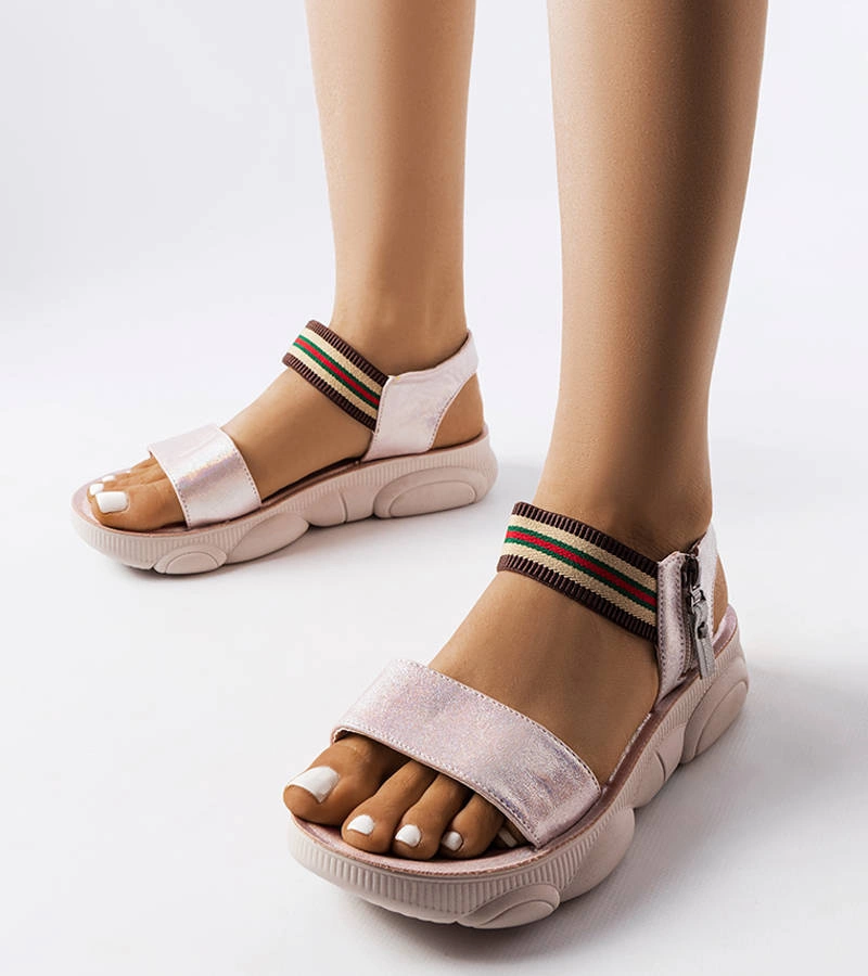 Sandale sporty Parsip roz metalizat