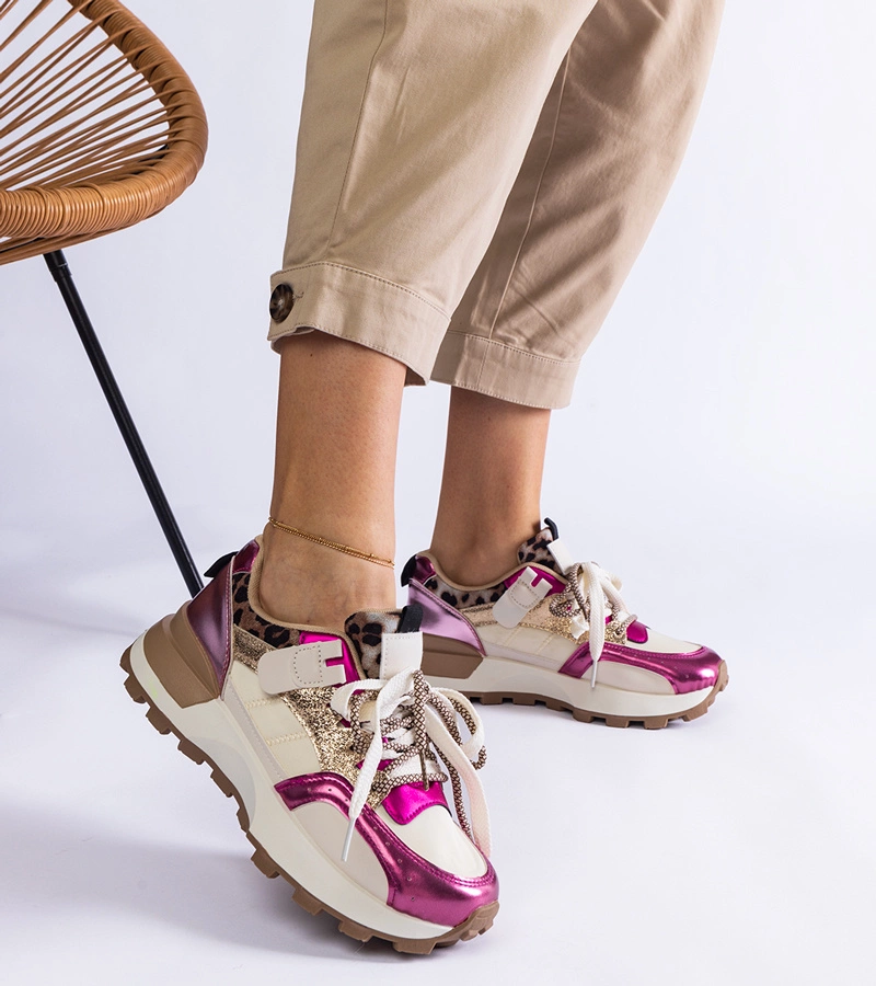 Adidași roz cu motiv animalier Soria