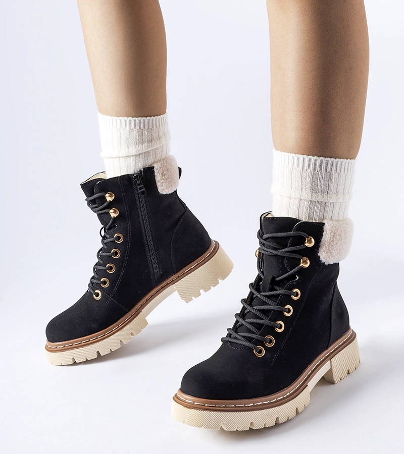 Bocanci de iarnă pentru femei, negri și călduroși, Bassano.