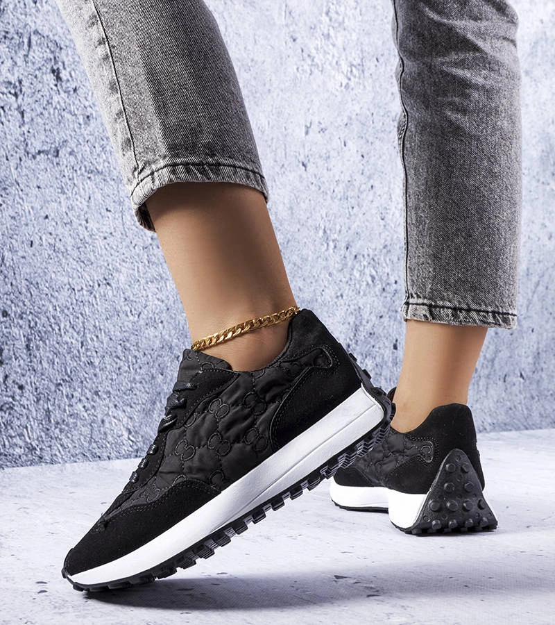 Adidași negri cu monogramă Lanctot