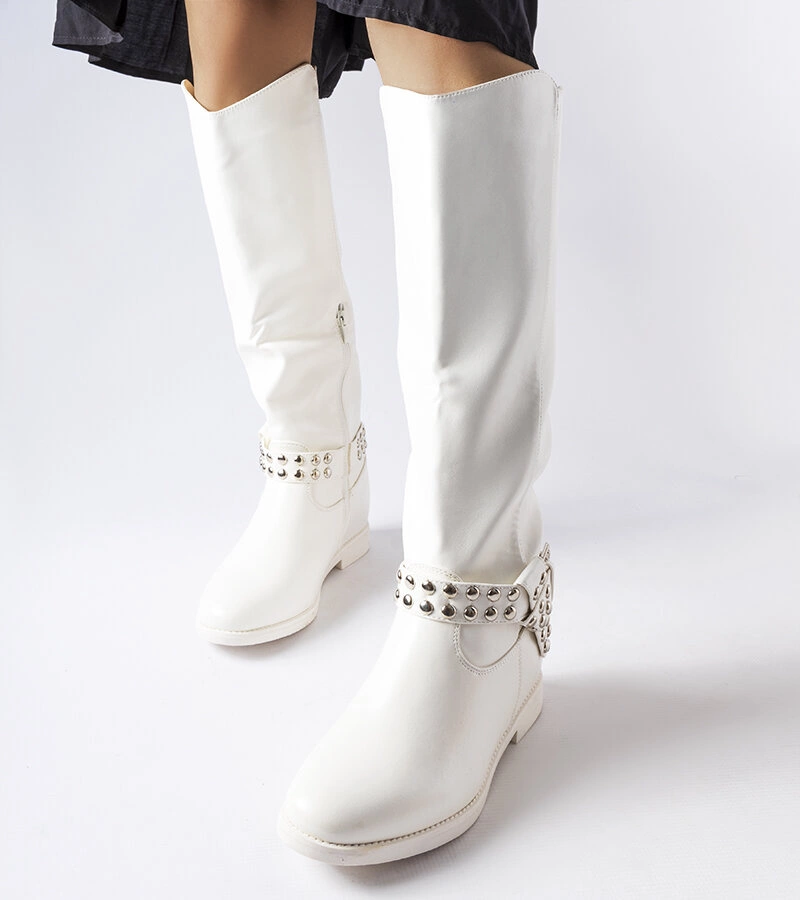 Cizme albe cu platformă interioară Argentano.