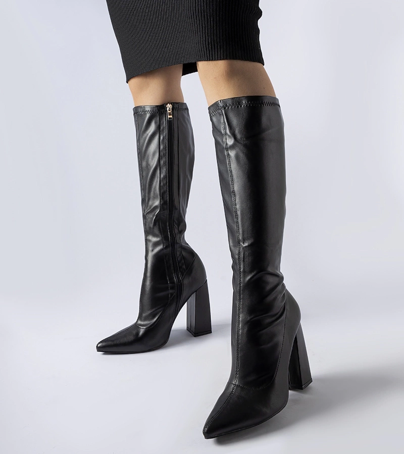 Cizme negre cu toc inalt Abelino