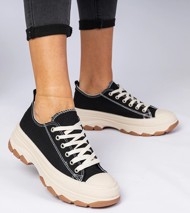 Adidași negri cu talpă groasă Salsana