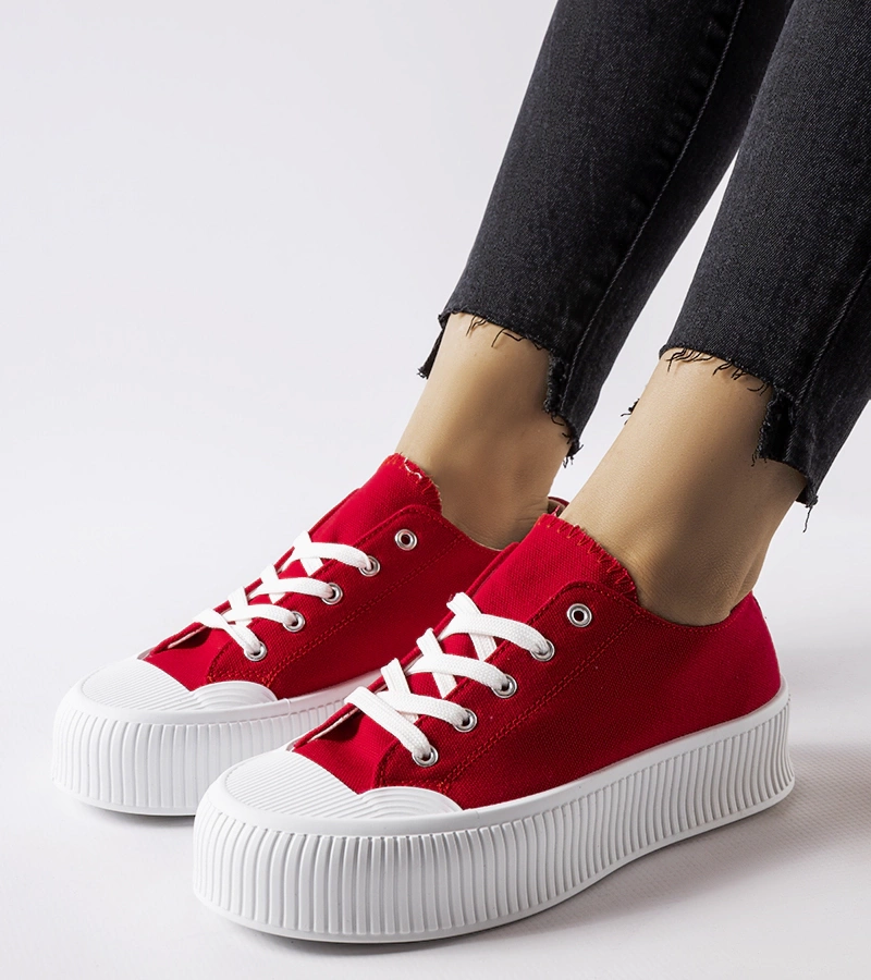 Tenis roșu cu talpă groasă Fortunata