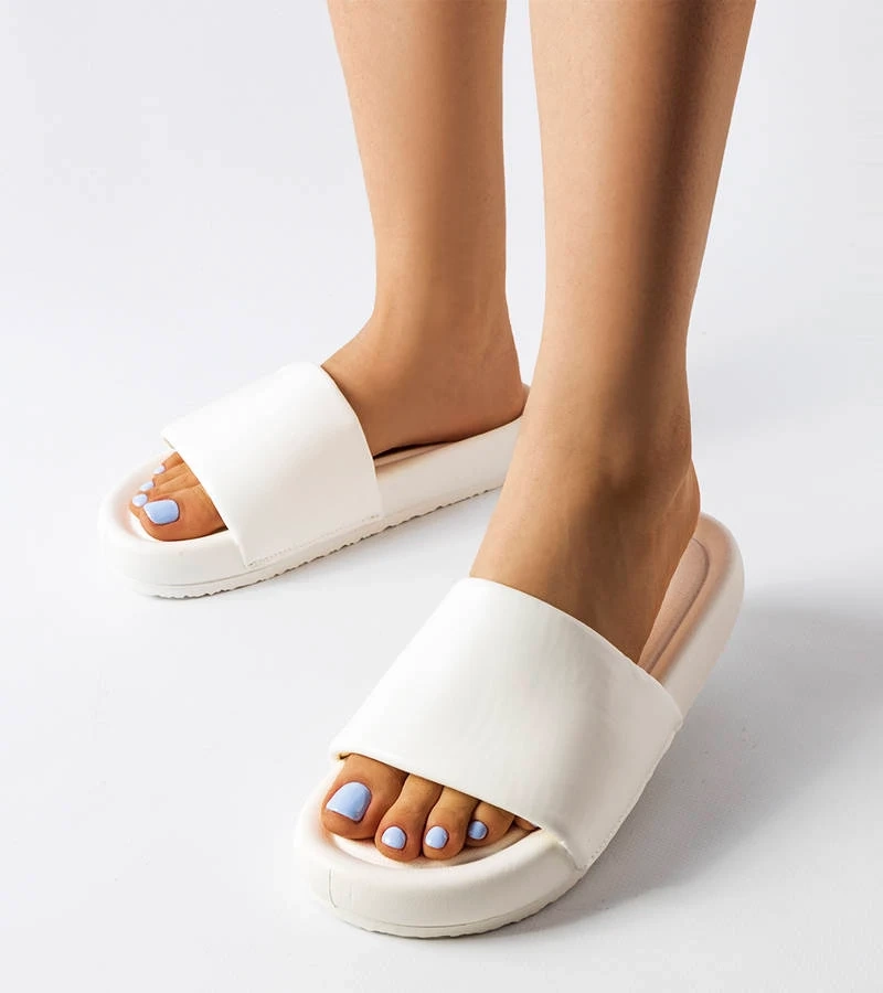 Flip-flops cu platformă albă Franco