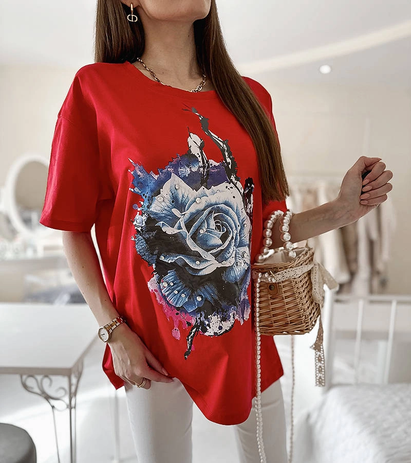 Tricou roșu cu croială largă de Mouet