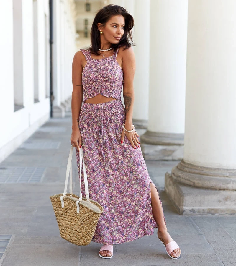 Set roz cu top și fustă de Febo