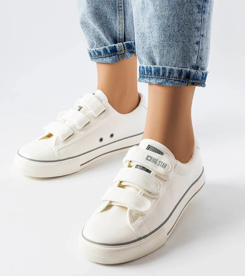 Pantofi de sport Big Star Velcro albi LL274A203