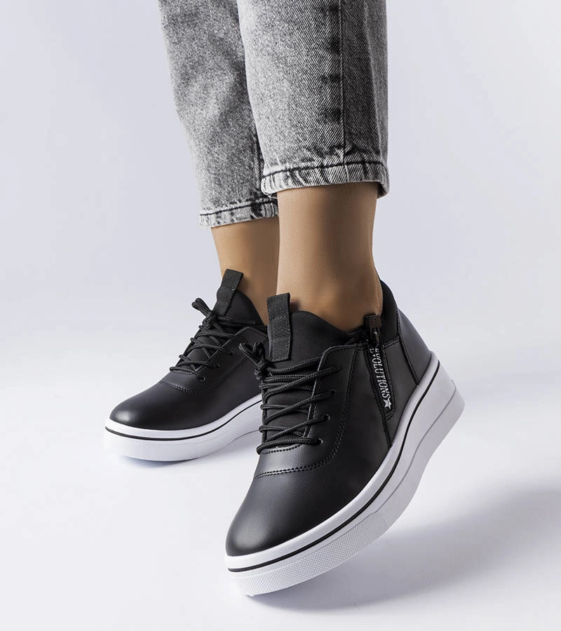 Adidași cu toc jos Mathieu negri