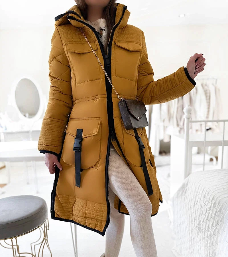 Palton galben matlasat Averie