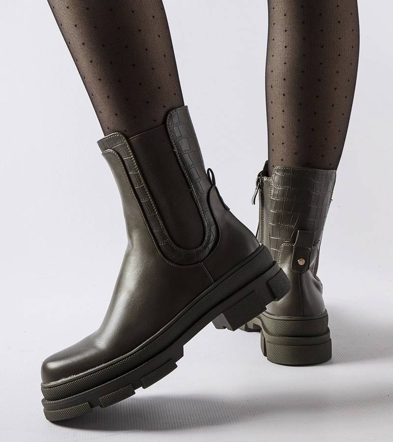 Cizme verzi cu talpă masivă Torina