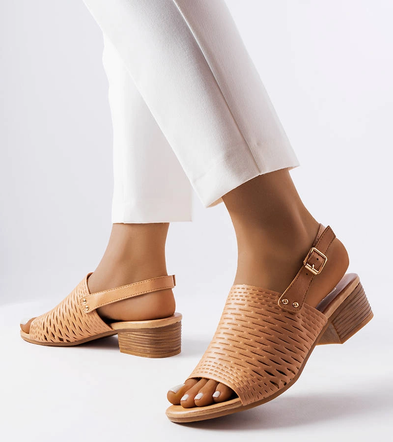 Sandale stiletto joase maro Desert