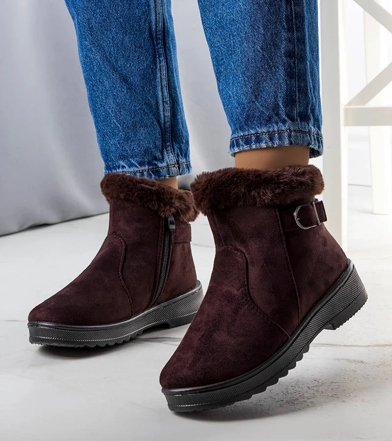 Cizme de zăpadă izolate maro cu blană Julius