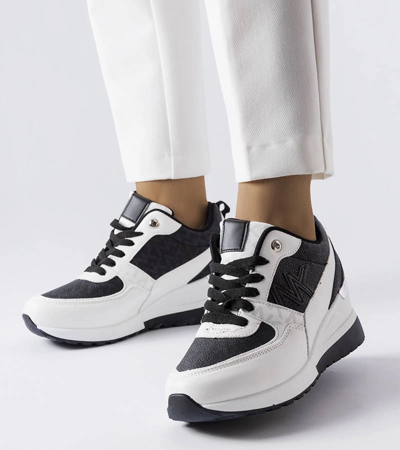 Adidași cu platformă Gaetane alb și negru