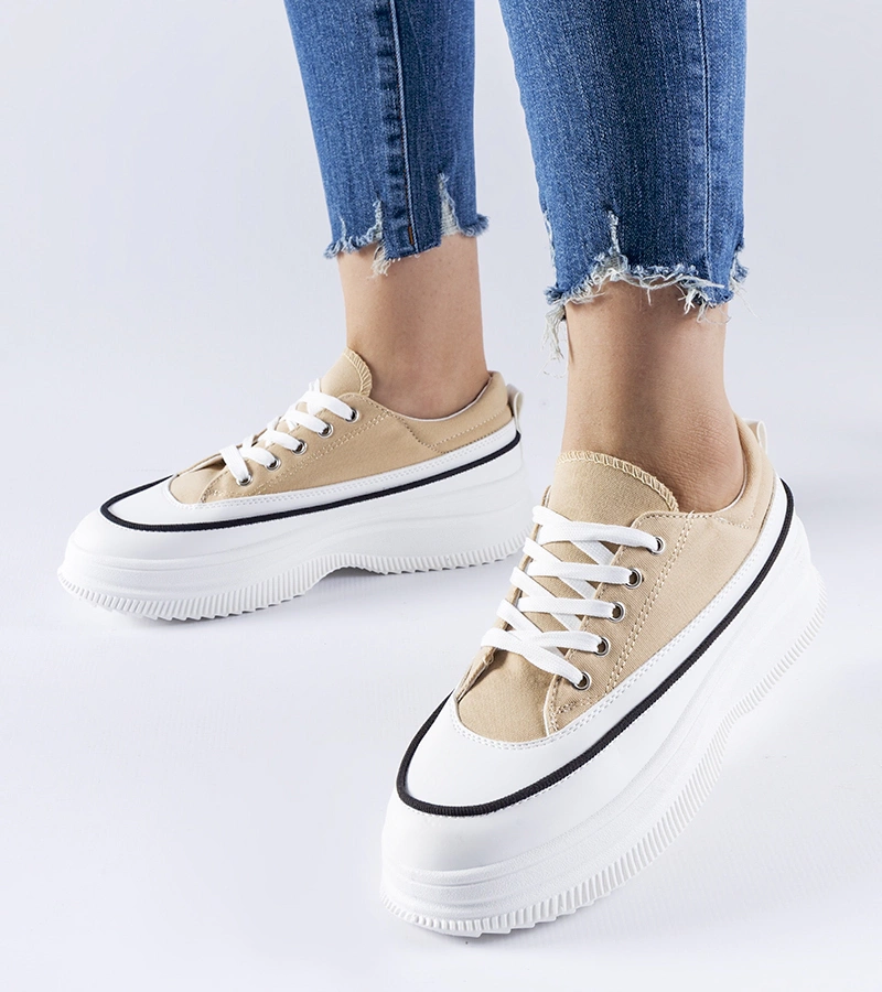 Adidași bej cu platformă Plesio