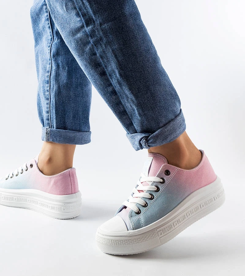 Pantofi de sport Big Star roz și albastru LL274A187