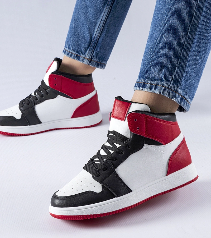 Adidași negru-roșii până la gleznă Eulalie