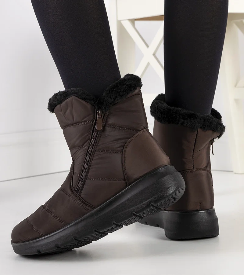 Cizme de zăpadă matlasate Blibrey maro