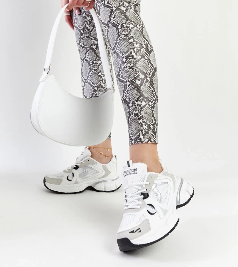 Sneakers albi cu talpa masivă Jakobine