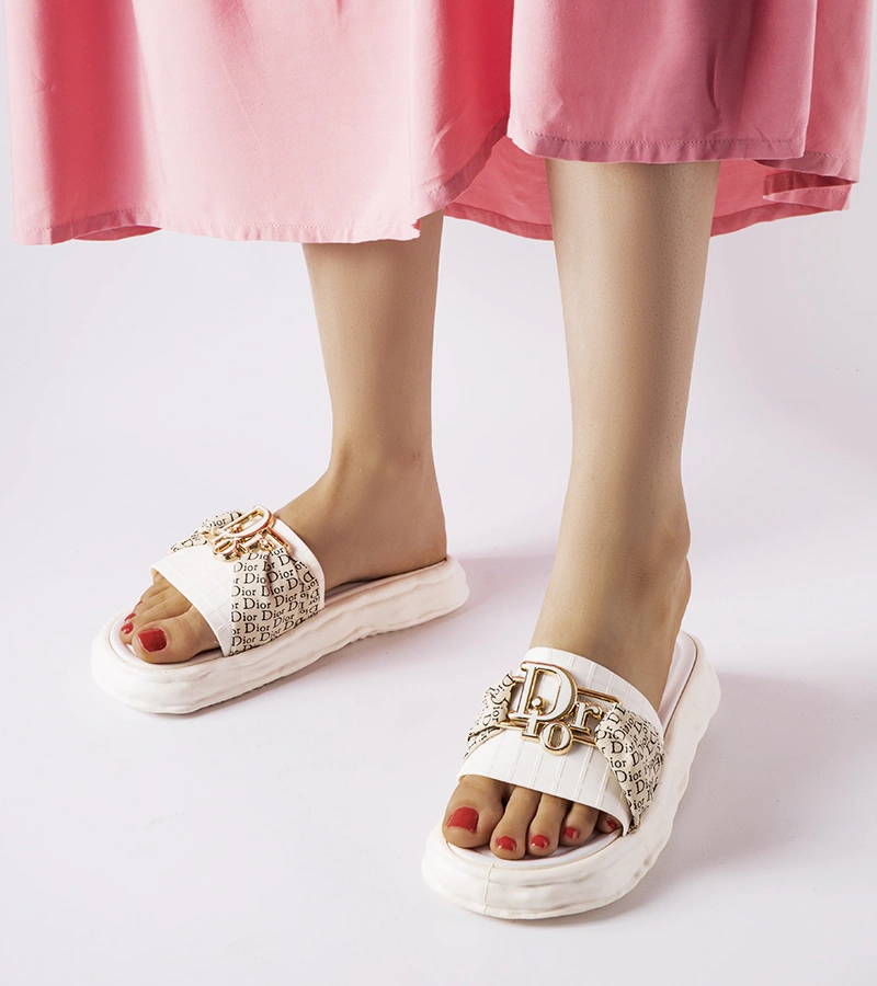 Șlapi de cauciuc albi 986 WHITE