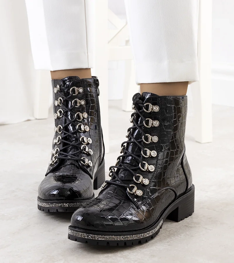 Cizme Alegre lăcuite negru