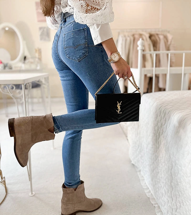 Blugi cu push-up albastru Loring