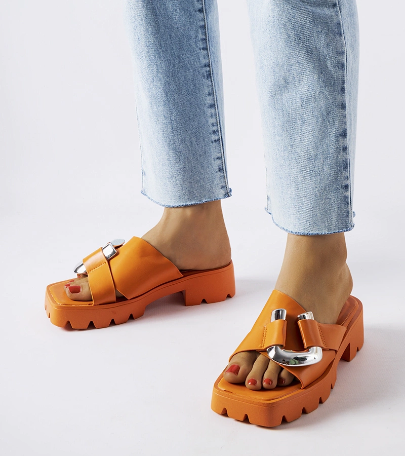 Șlapi Carceri portocalii uni