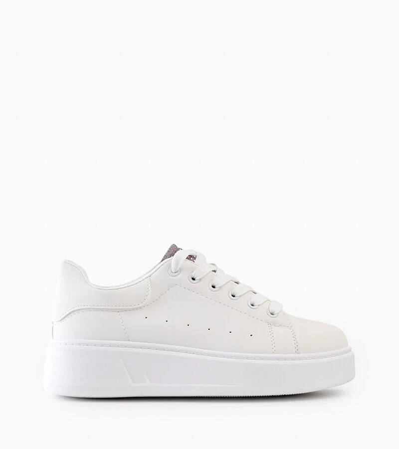 Sneakers albi cu decor impresionant Asmait