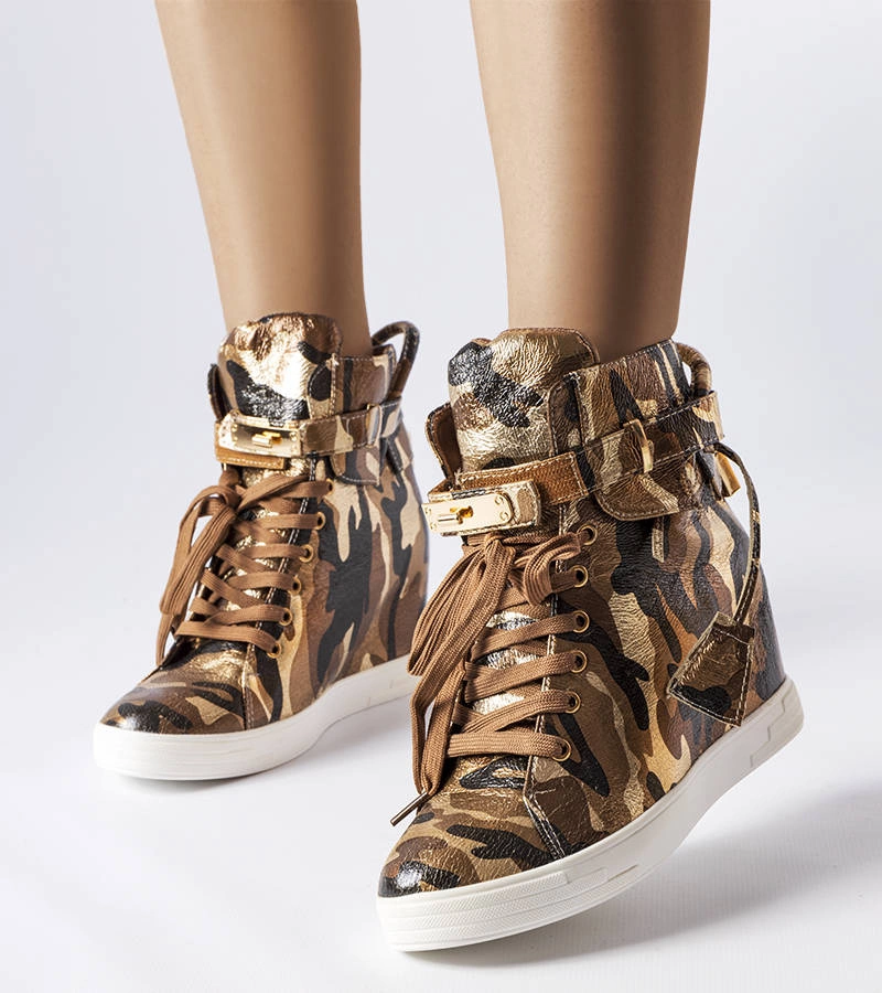 Adidași maro moro pe platforme Annabelle