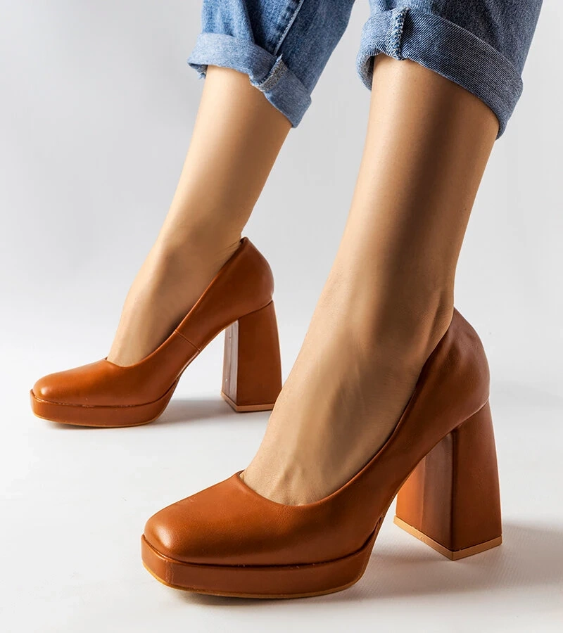 Pantofi cu toc înalt Mailly maro