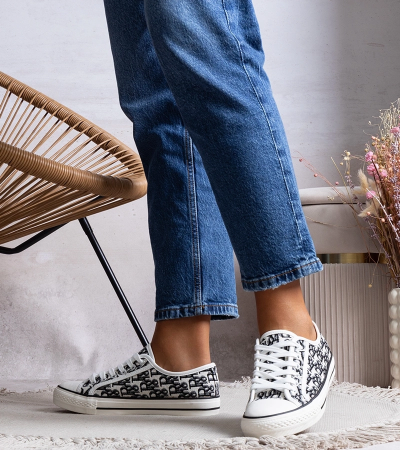 Pantofi de sport Rimmie pentru femei, albi și negri