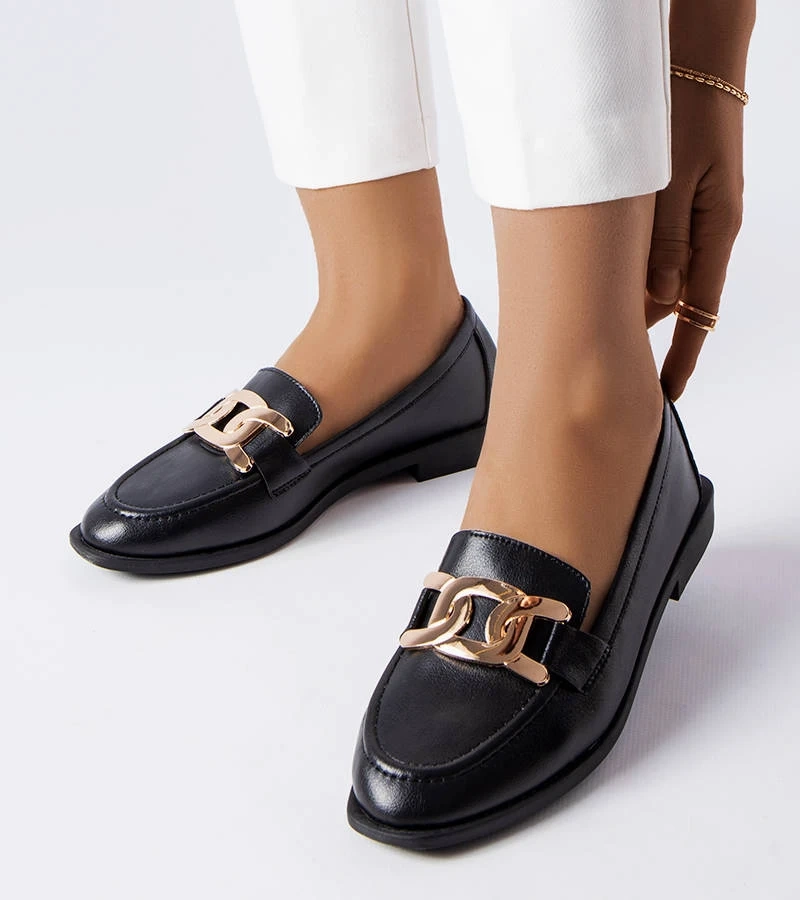 Mocasini negri cu cataramă Henrique