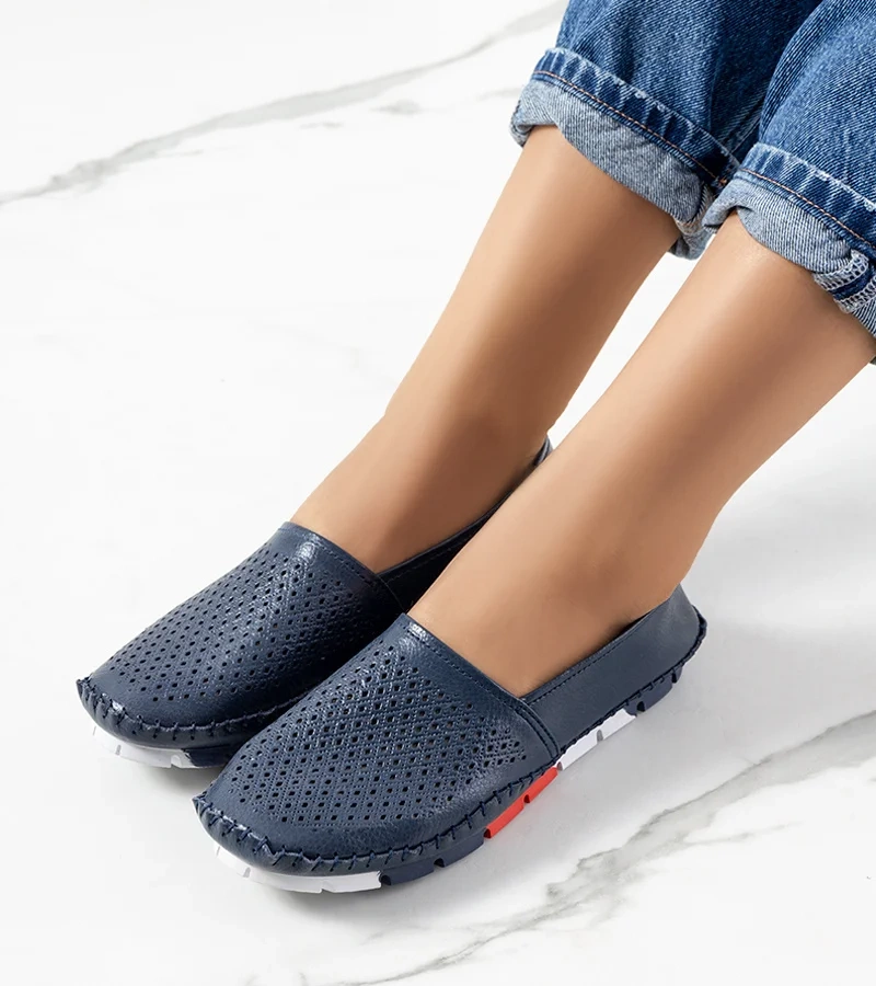 Mocasini Piron albastru marin