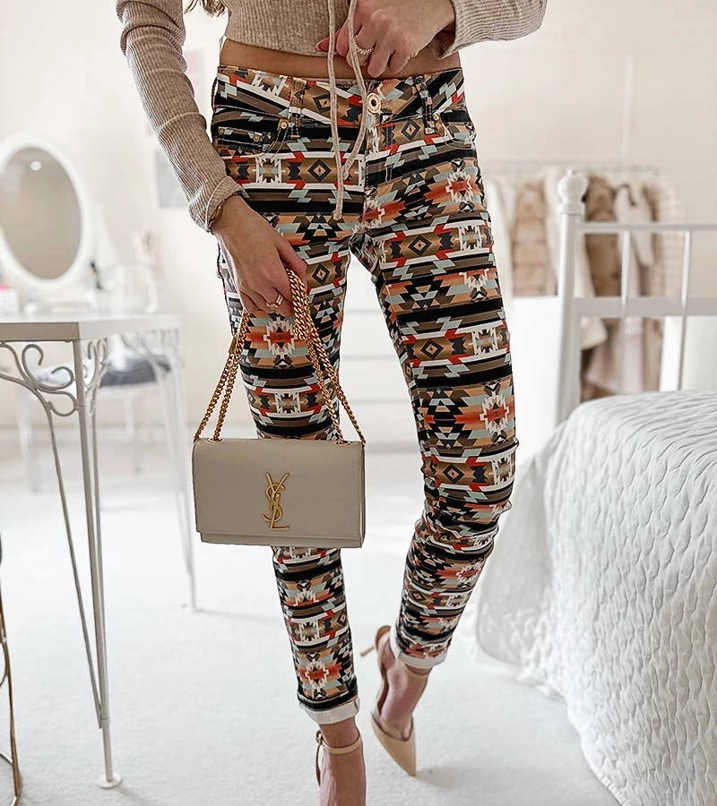 Pantaloni cu model multicolor de Aya