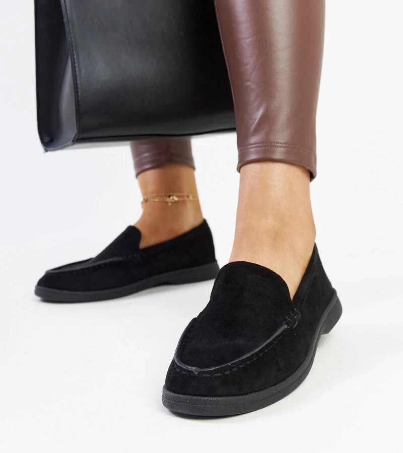 Pantofi de lac negri din piele de antilopă Rumay