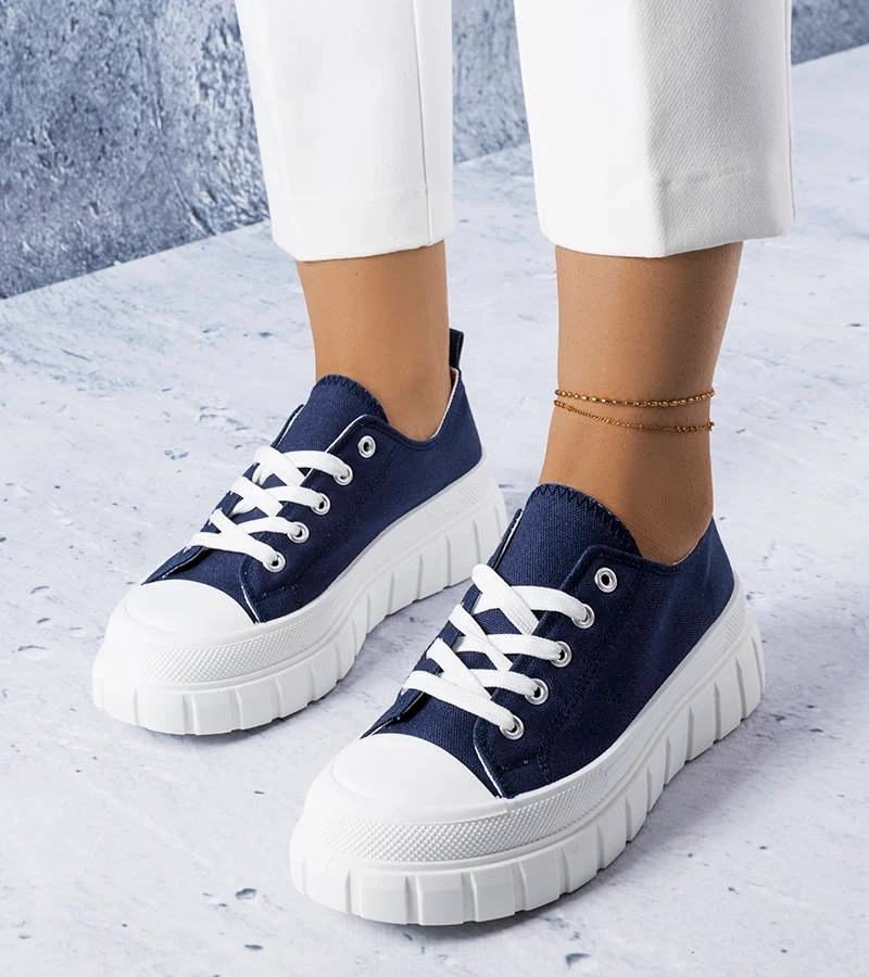 Pantofi de sport cu platformă de culoare albastru marin Bellemare