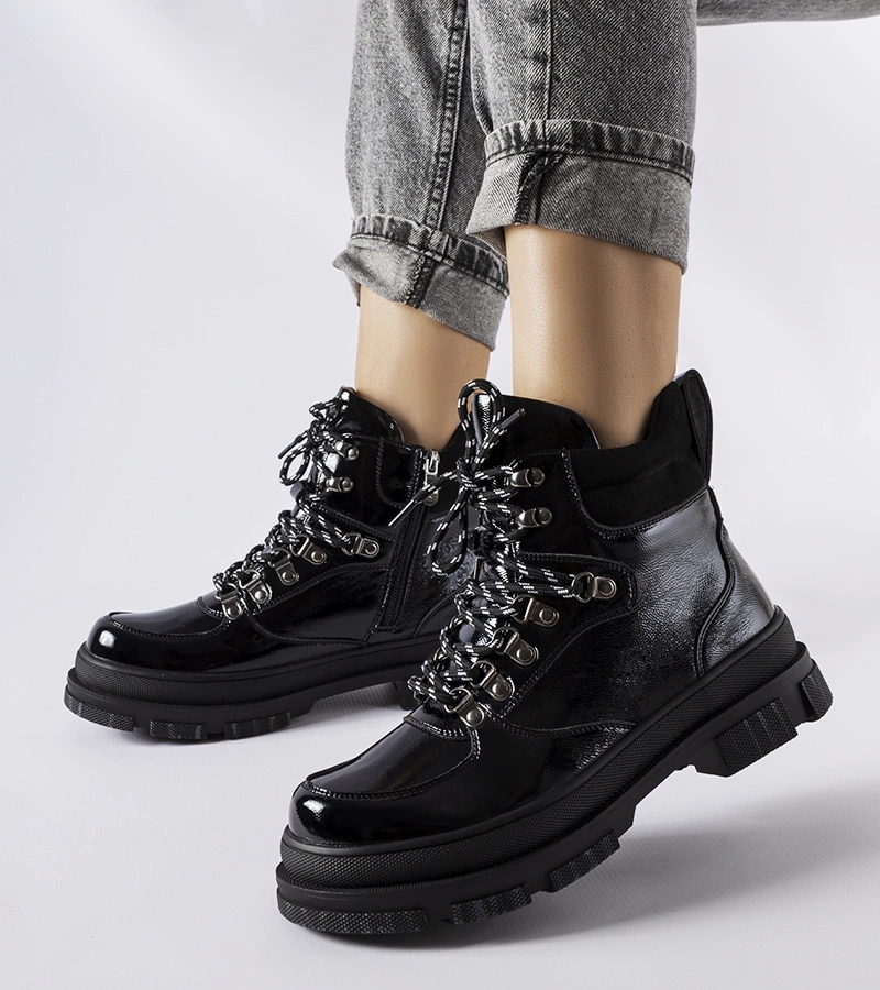 Cizme Prepo lăcuite negru