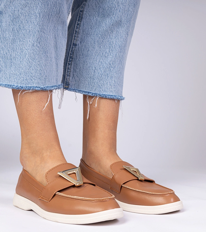 Mocasini damă maro cu decorațiune elegantă Viletta