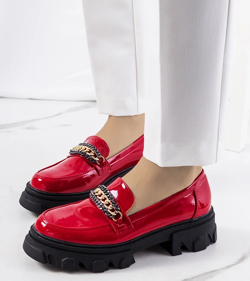 Pantofi Alcione lăcuiți roșu