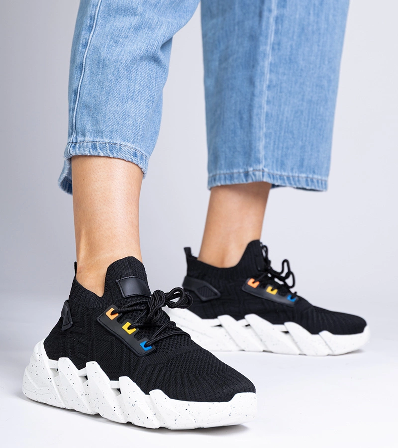 Adidași sport negri cu talpă masivă Sally