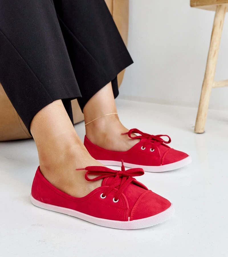 Teniși roșii de alunecare din piele ecologică Knudsen