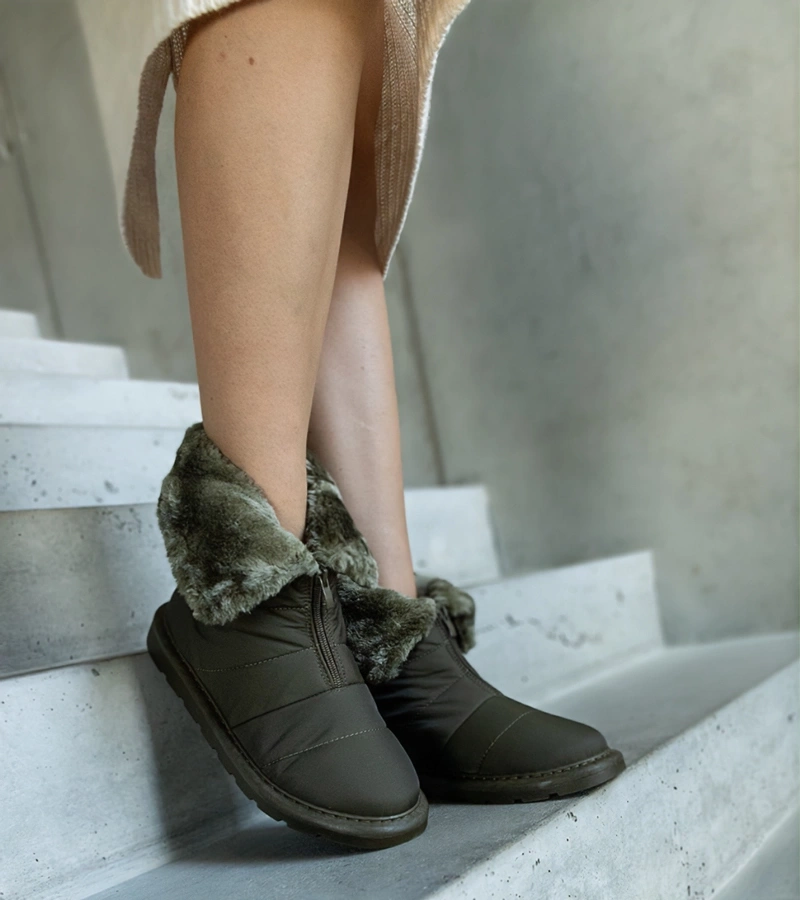 Zăpăce verde căptușit cu guler Edidda.