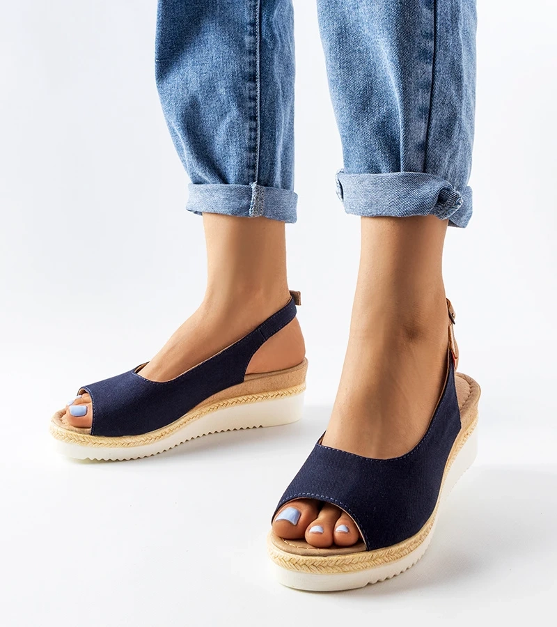 Sandale cu platformă Big Star albastru marin JJ276046