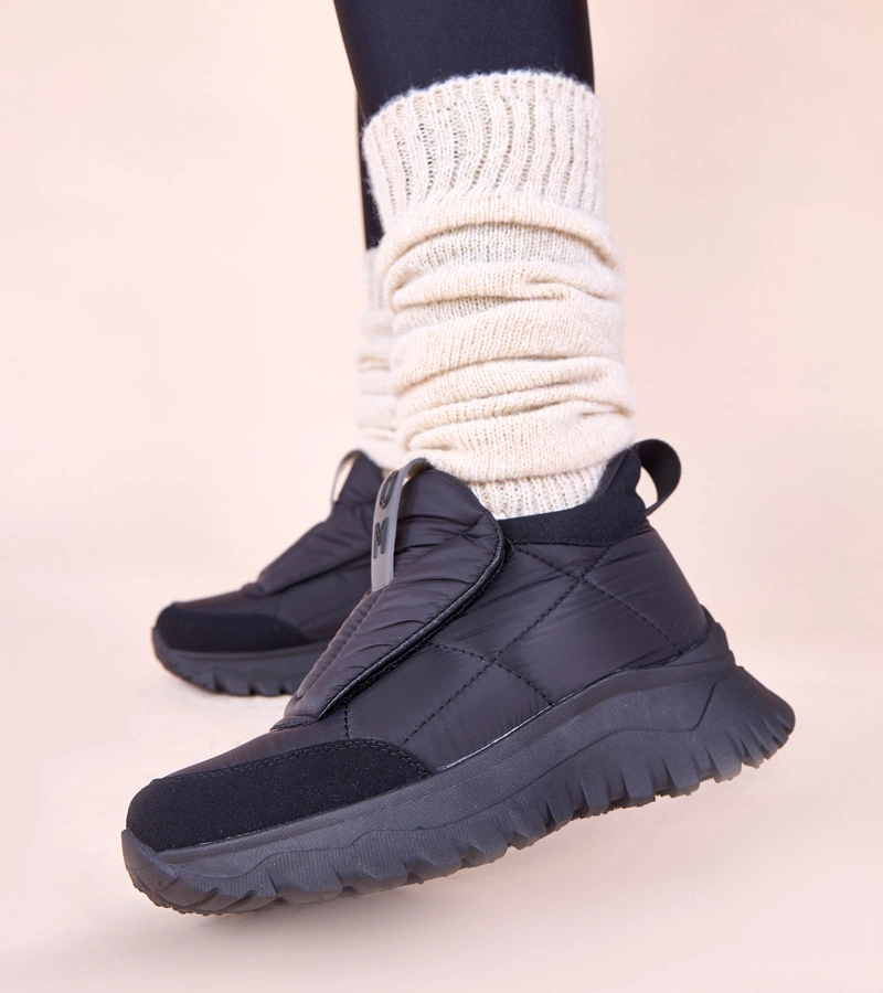 Cizme de zăpadă negre pentru femei cu scai Penny