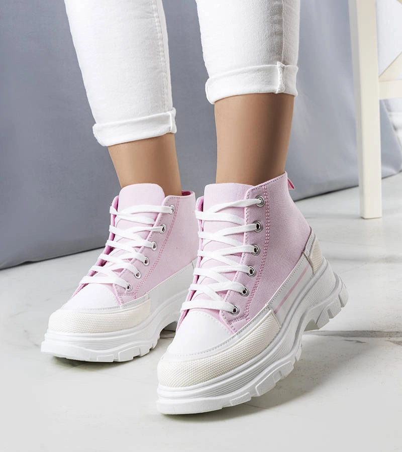 Pantofi de sport cu platformă înaltă roz Tillys