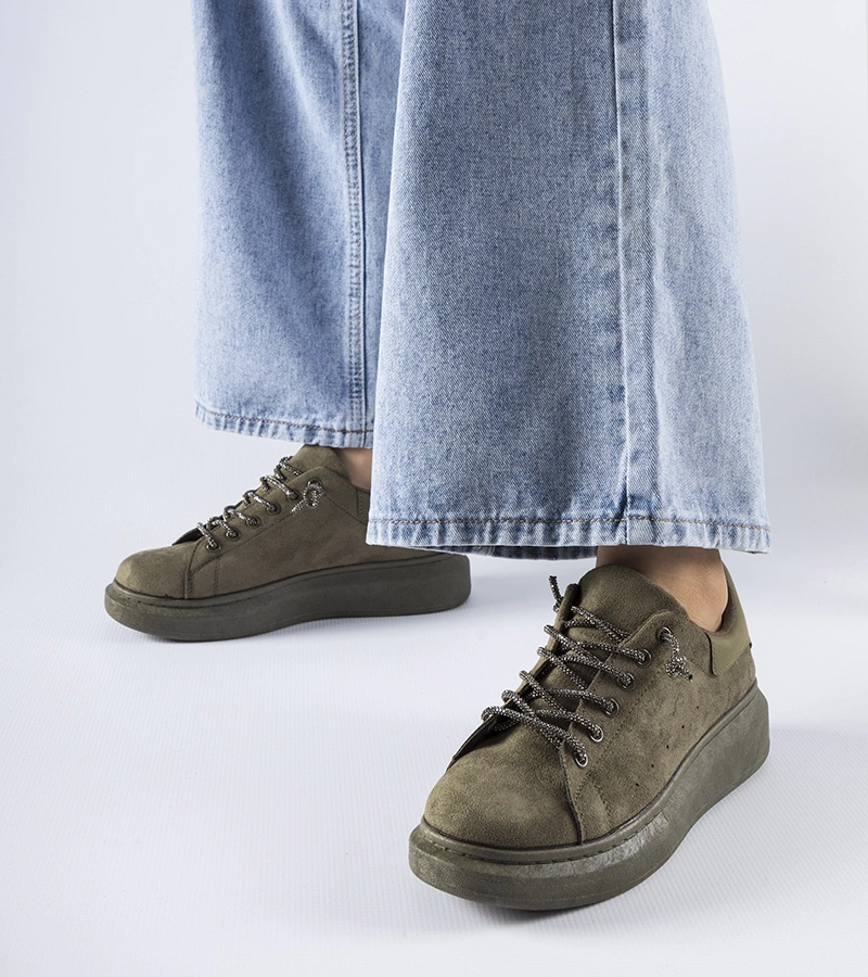 Adidași verzi pe platformă Cipriano