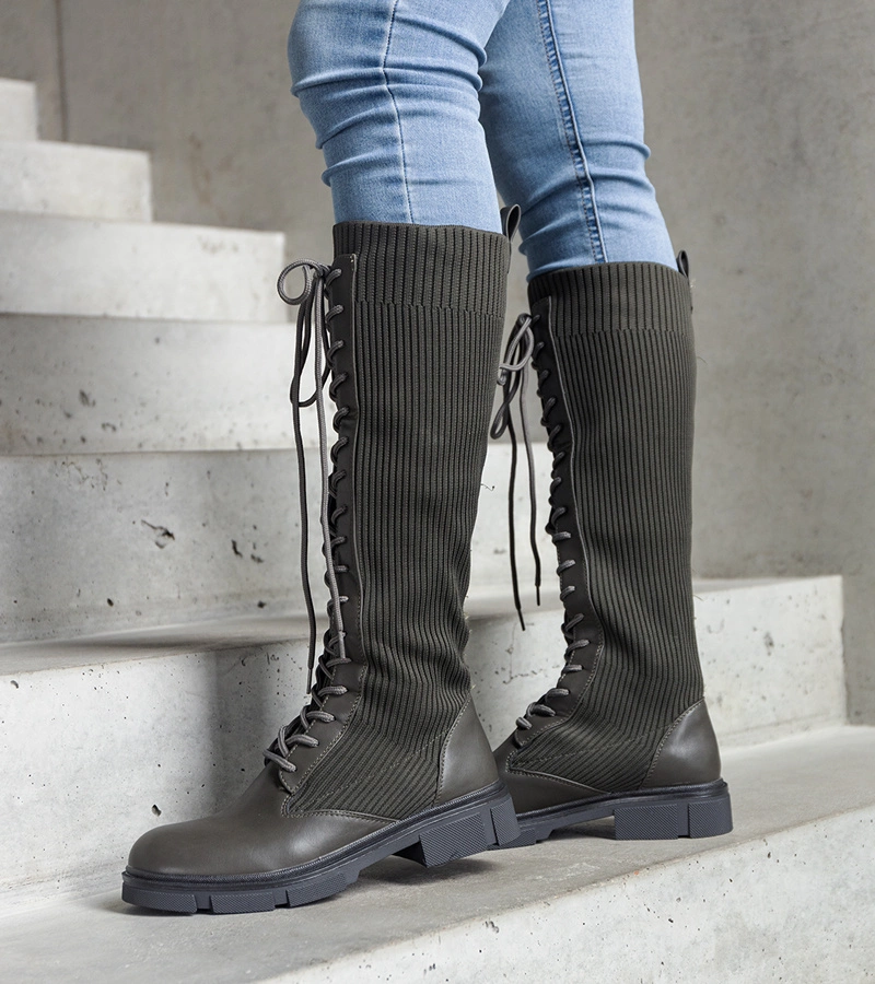 Cizme verzi cu talpă elastică Veradi