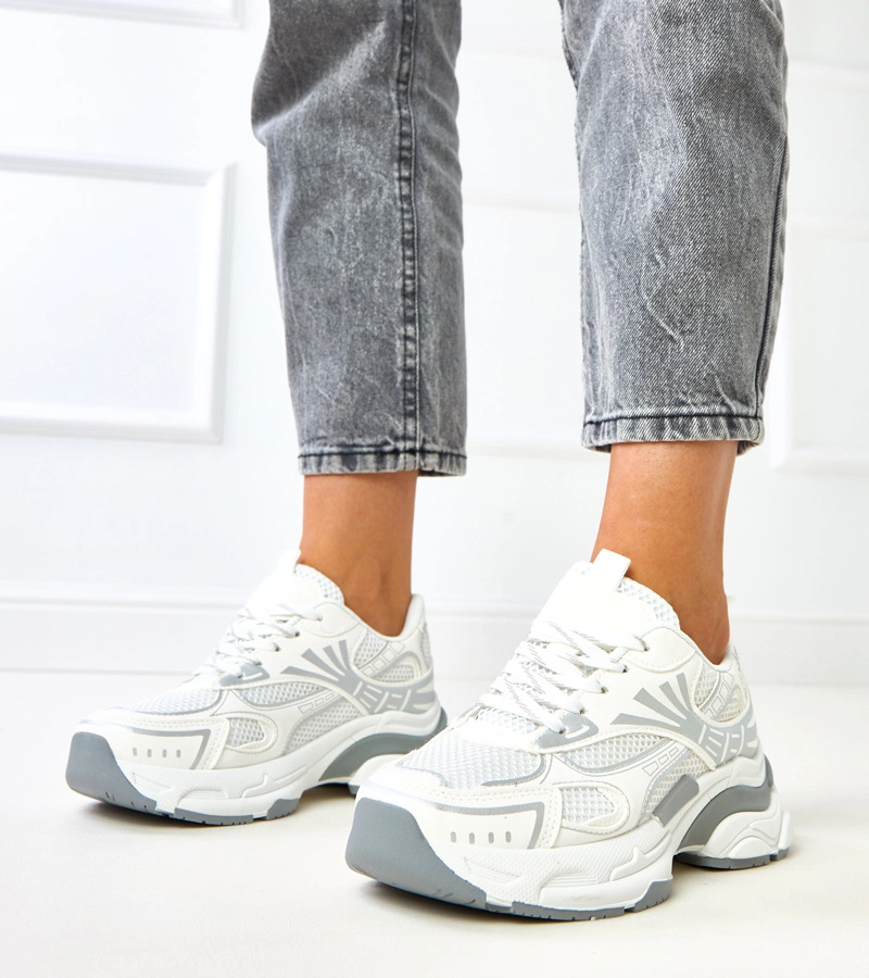 Adidași sport albi cu talpă masivă Tims