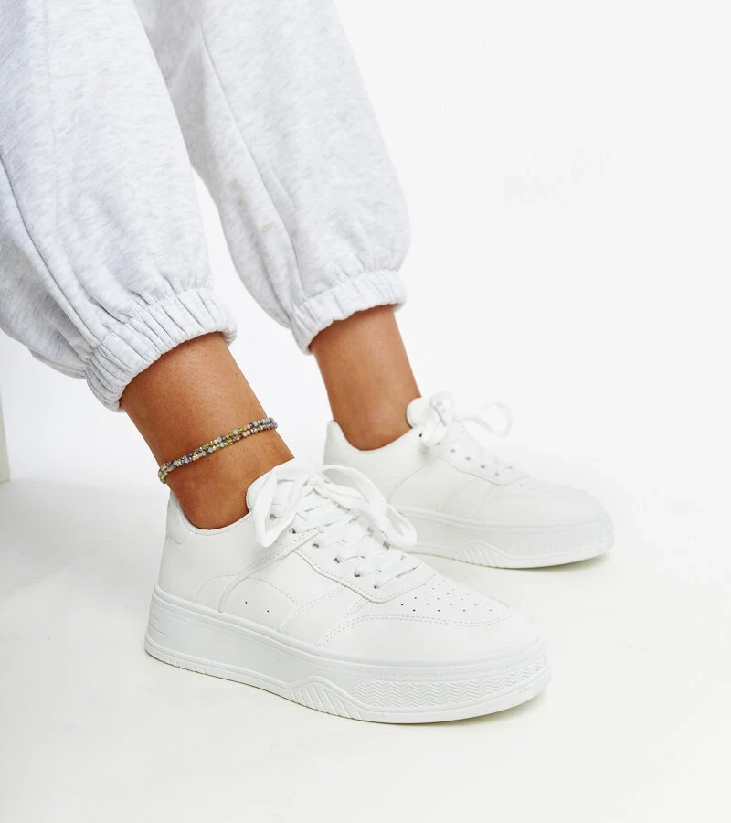 Adidași albi cu talpă groasă Rafida